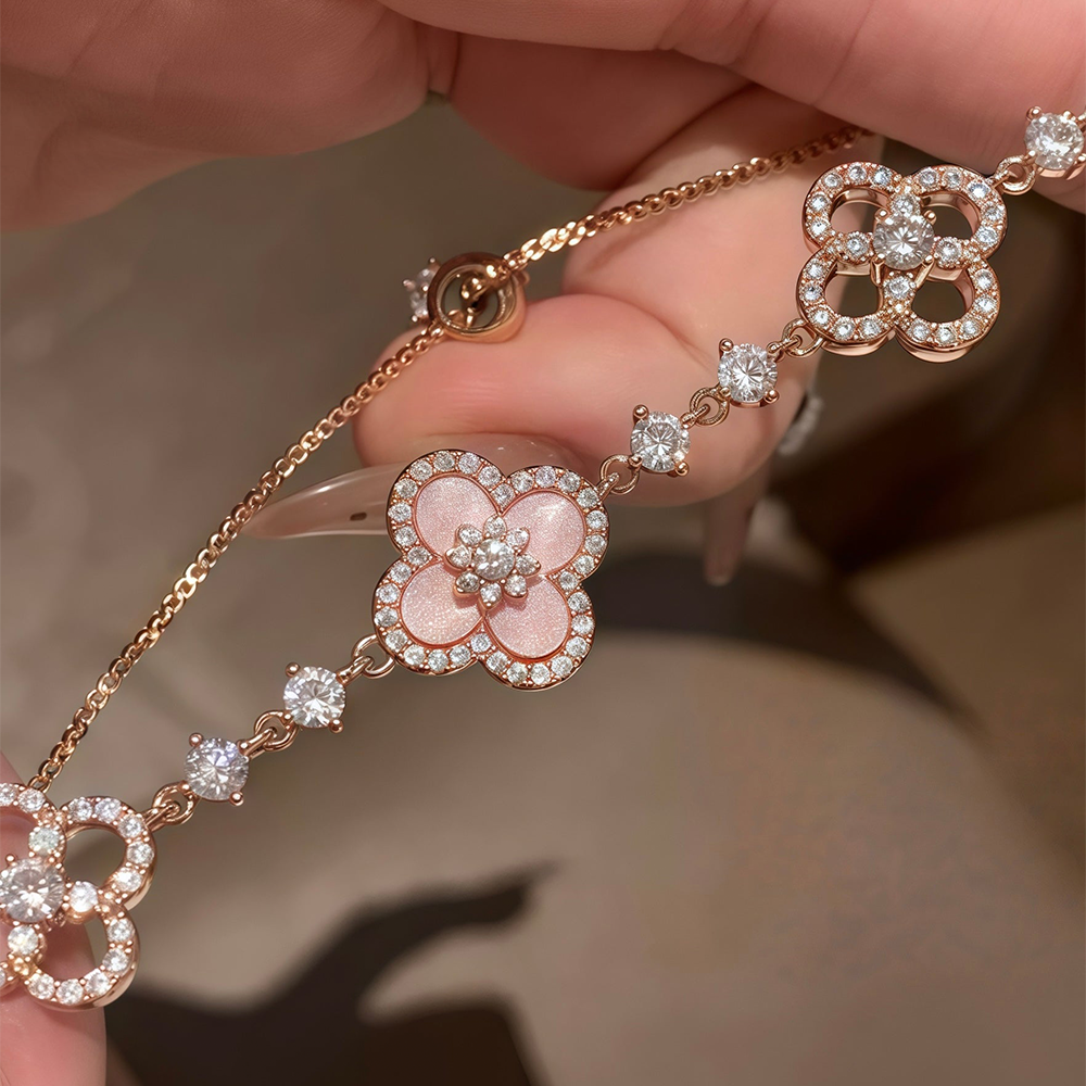 Pink Diamond Clover Bracelet