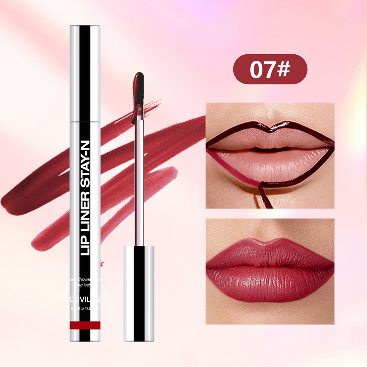 Lip Liner Tattoo, Peel Off, Long Lasting, ,nfused with Hyaluronic Acid & Vitamin E