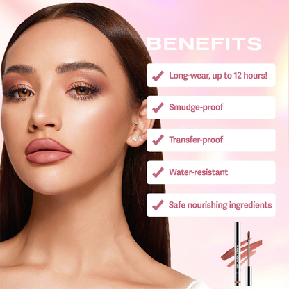 Lip Liner Tattoo, Peel Off, Long Lasting, ,nfused with Hyaluronic Acid & Vitamin E