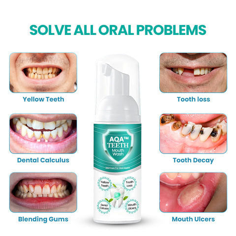 🔥 LAST DAY SALE 70% OFF 🔥AQA™ NEW TEETH Mouthwash - Solve all Oral Problems