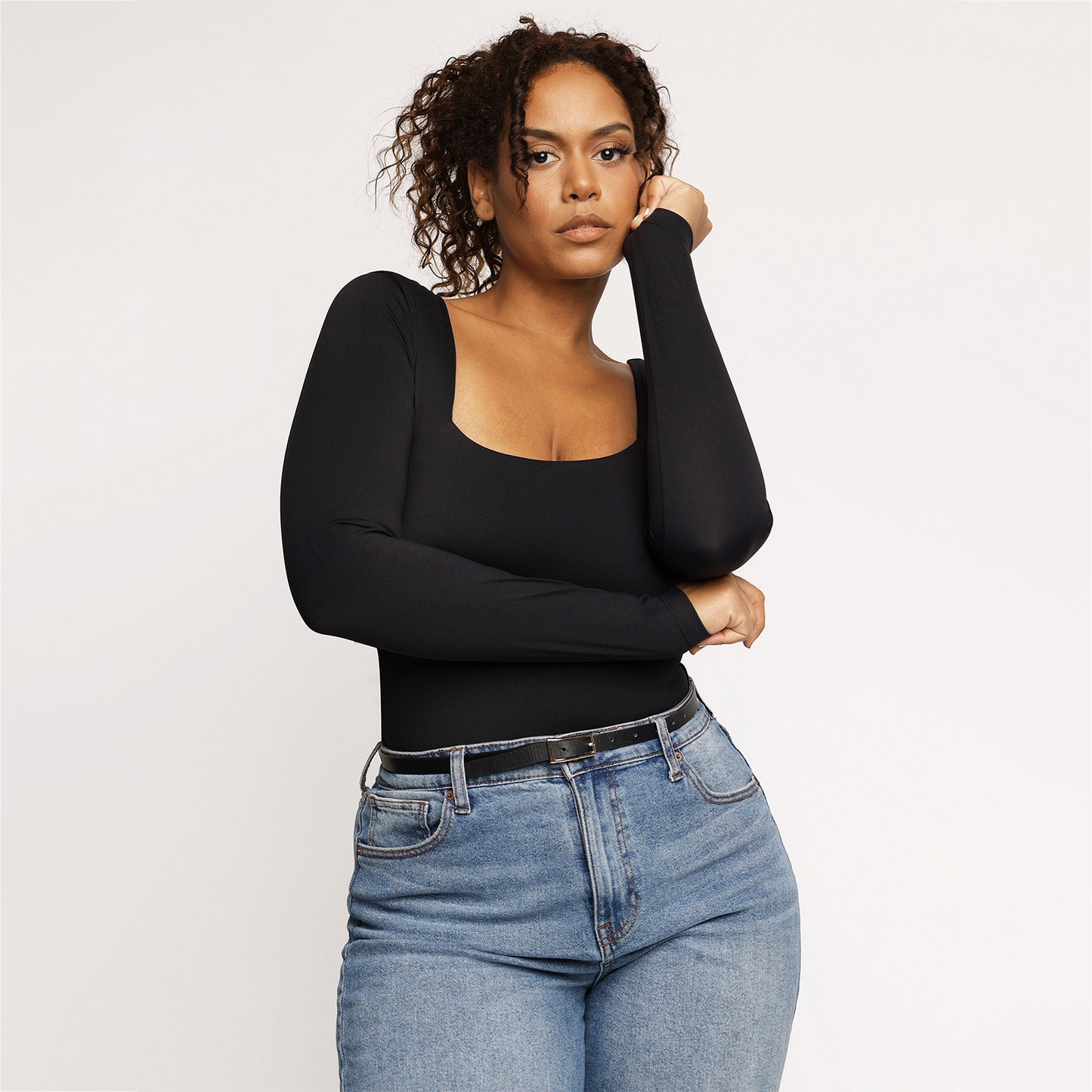 Shapewear Contour Long Sleeve Square Neck Bodysuit